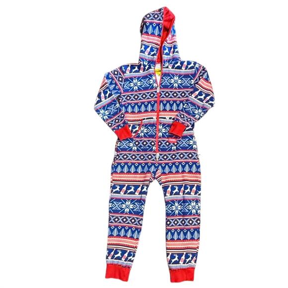 Tipsy Elves Christmas Onesie Men’s Small Red Green Holiday Pajamas - Picture 1 of 6